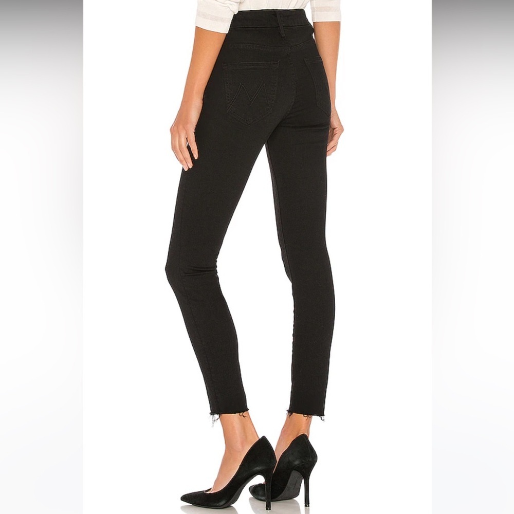MOTHER | Women's Black The Pixie Dazzler Ankle Fray Jeans in not guilty, size 25 - Picture 14 of 16